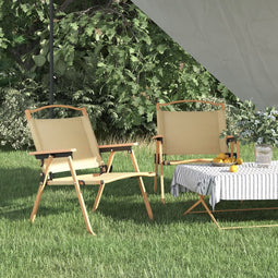 Campingstoelen 2 st 54x43x59 cm oxford stof beige