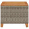 Tuintafel 45x45x37 cm poly rattan en acaciahout grijs