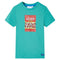 Kindershirt met korte mouwen 104 donkermintkleurig