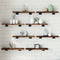 Wandschappen 8 st 40x10x1,5 cm bewerkt hout gerookt eikenkleur