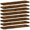 Wandschappen 8 st 40x10x1,5 cm bewerkt hout gerookt eikenkleur
