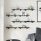 Wandschappen 8 st 40x10x1,5 cm bewerkt hout gerookt eikenkleur