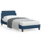 Bedframe met hoofdbord stof blauw 90x190 cm