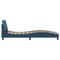 Bedframe met hoofdbord stof blauw 90x190 cm