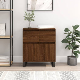 Dressoir 60x35x70 cm bewerkt hout bruineikenkleurig