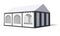 Classic Plus Partytent PVC 5x5x2 mtr in Wit-Antraciet