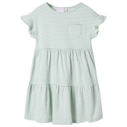 Kinderjurk met ruches aan de mouwen 104 mintkleurig