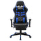 Gamestoel met voetensteun kunstleer zwart en blauw