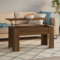 Salontafel 101x49x52 cm bewerkt hout bruineikenkleurig