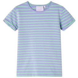 Kindershirt gestreept 128 felmintkleurig