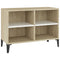 Tv-meubel met metalen poten 69,5x30x50 cm wit sonoma eikenkleur