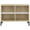 Tv-meubel met metalen poten 69,5x30x50 cm wit sonoma eikenkleur