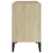 Tv-meubel met metalen poten 69,5x30x50 cm wit sonoma eikenkleur