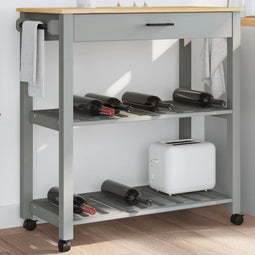 Keukentrolley MONZA 84x40x90 cm massief grenenhout