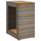 Tuinbijzettafel met houten blad 60x40x75 cm poly rattan grijs