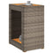 Tuinbijzettafel met houten blad 60x40x75 cm poly rattan grijs