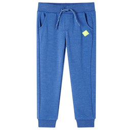 Kinderjoggingbroek 128 gemleerd blauw