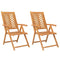 Tuinstoelen 2 st verstelbaar massief acaciahout