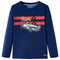 Kindershirt met lange mouwen hond in racewagenprint 116 marineblauw