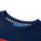 Kindershirt met lange mouwen hond in racewagenprint 116 marineblauw