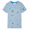 Kindershirt 92 gemleerd blauw