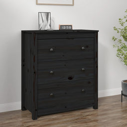 Dressoir 70x35x80 cm massief grenenhout zwart