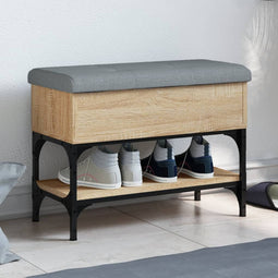 Schoenenbank 62x32x45 cm bewerkt hout sonoma eikenkleurig