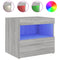 Nachtkastje met LED-verlichting 50x40x45 cm grijs sonoma eiken