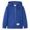Kindervest met capuchon en rits 116 gemleerd donkerblauw