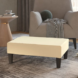 Voetenbank 78x56x32 cm kunstleer crmekleurig