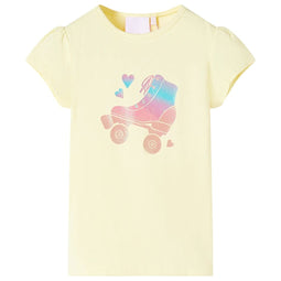 Kindershirt rolschaats 104 zachtgeel