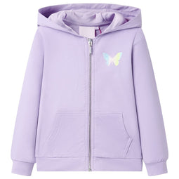 Kindervest met capuchon 104 lila
