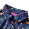 Kinderjurk met lange mouwen blaadjesprint 128 marineblauw