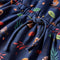 Kinderjurk met lange mouwen blaadjesprint 128 marineblauw