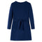 Kinderjurk met lange mouwen kattenprint 116 marineblauw