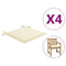 Tuinstoelkussens 4 st 50x50x4 cm stof crmekleurig