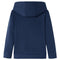Kindertrui met capuchon 92 gemleerd marineblauw en oranje