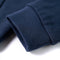 Kindertrui met capuchon 92 gemleerd marineblauw en oranje