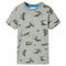 Kindershirt 140 gemleerd lichtkaki