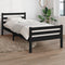 Bedframe massief hout zwart 75x190 cm 2FT6 Small Single