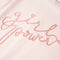 Kindershirt met ruches aan de mouwen glitterprint 140 zachtroze