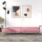 Slaapbank met bekerhouders fluweel roze