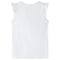 Kindershirt met ruches aan de mouwen glitterprint 104 ecru