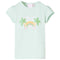 Kindershirt regenboog en palmbomen 116 lichtmintkleurig