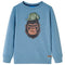 Kindertrui met gorillaprint 140 middelblauw
