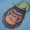 Kindertrui met gorillaprint 140 middelblauw
