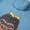 Kindertrui met gorillaprint 140 middelblauw