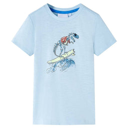 Kindershirt dinosaurusprint 116 lichtblauw