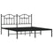 Bedframe met hoofdbord metaal zwart 180x200 cm