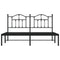 Bedframe met hoofdbord metaal zwart 180x200 cm